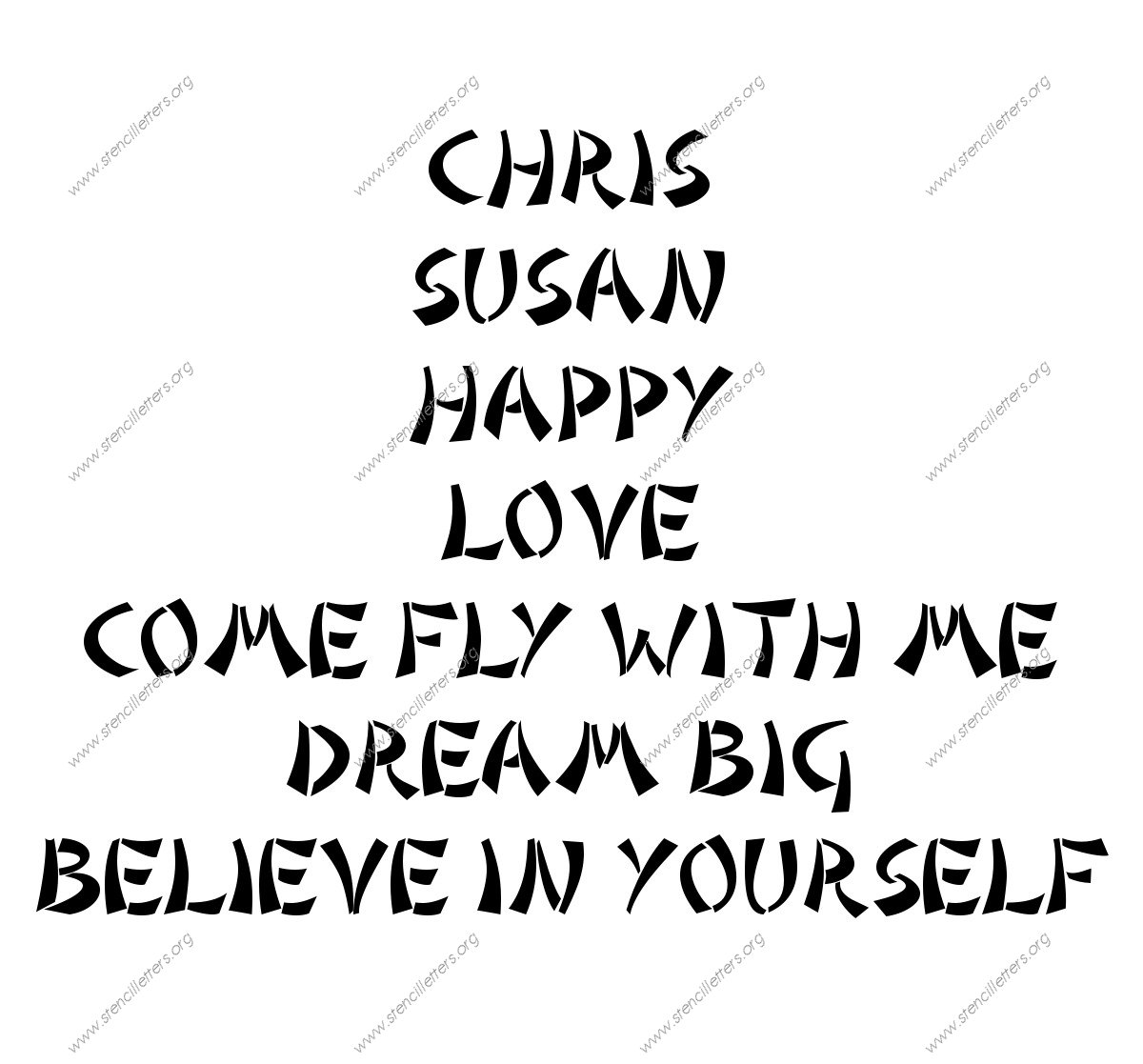 Asian Novelty Names, Words, Phrases samples