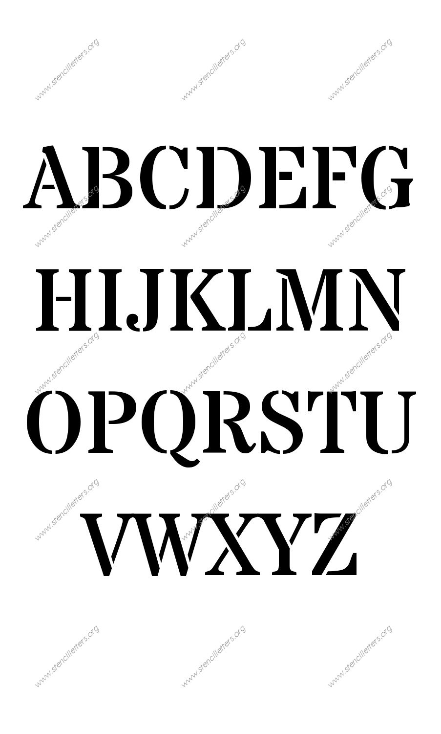 Industrial Army A to Z alphabet stencils