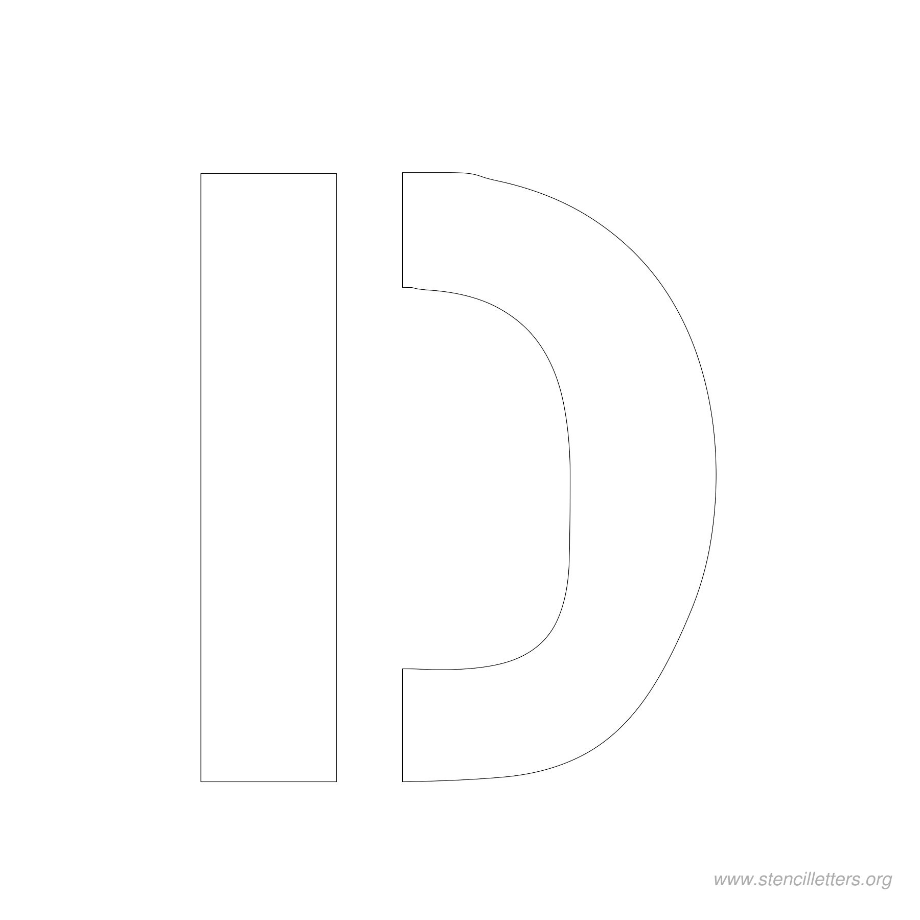 4 inch stencil letter d