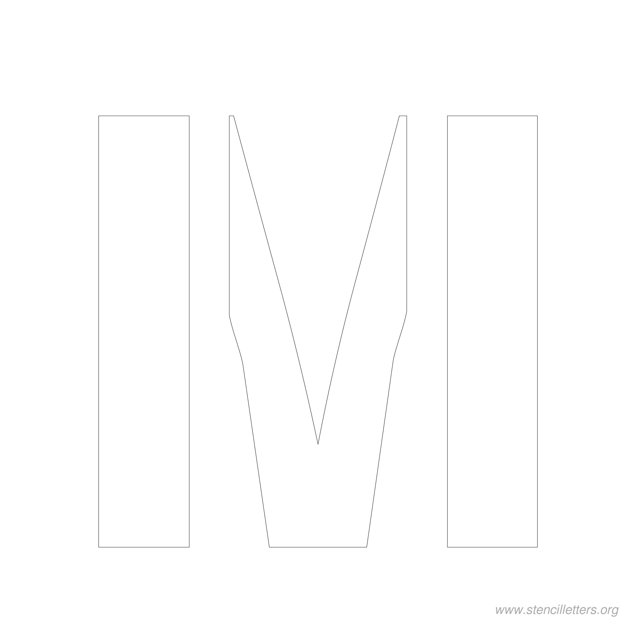 5 inch stencil letter m