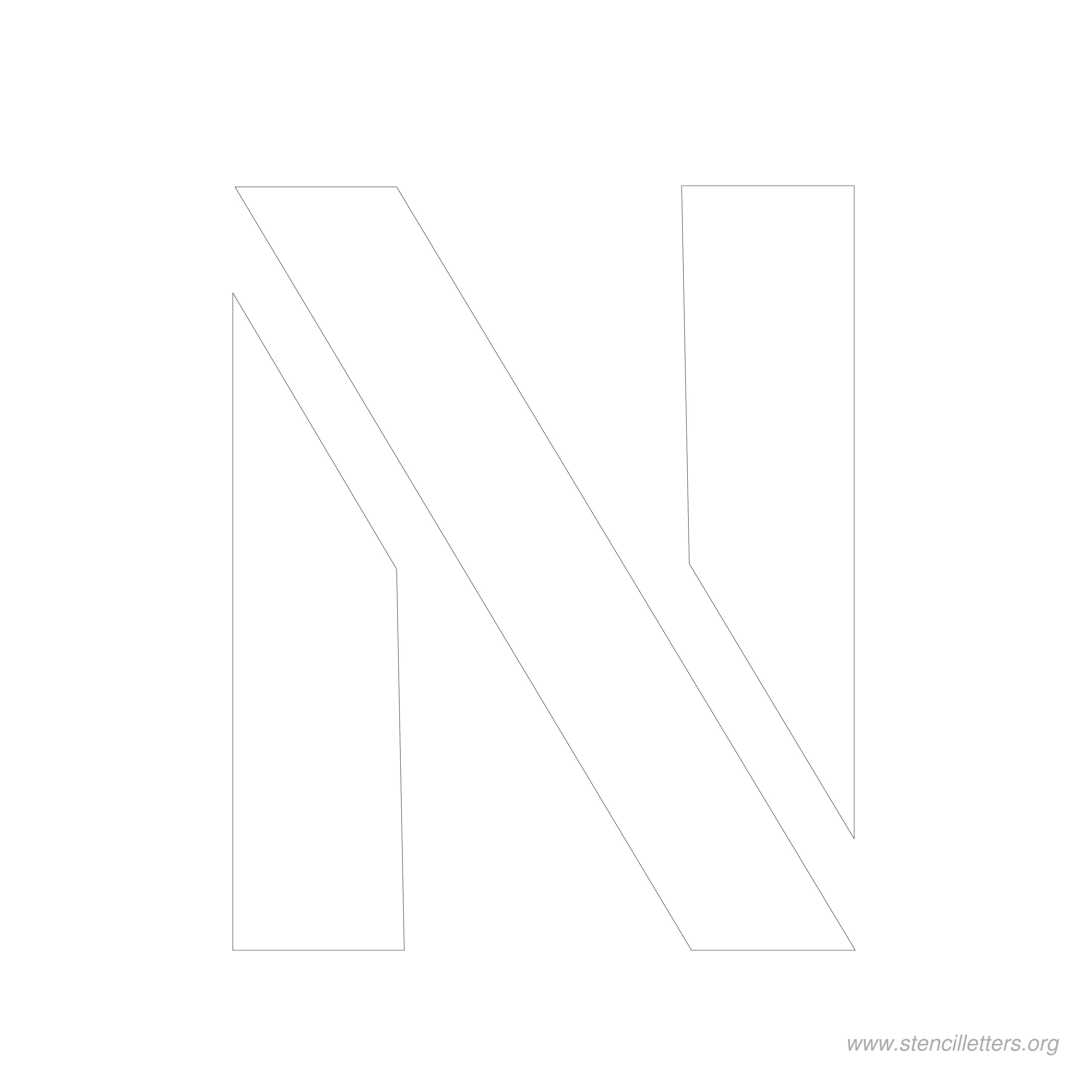 8 inch stencil letter n