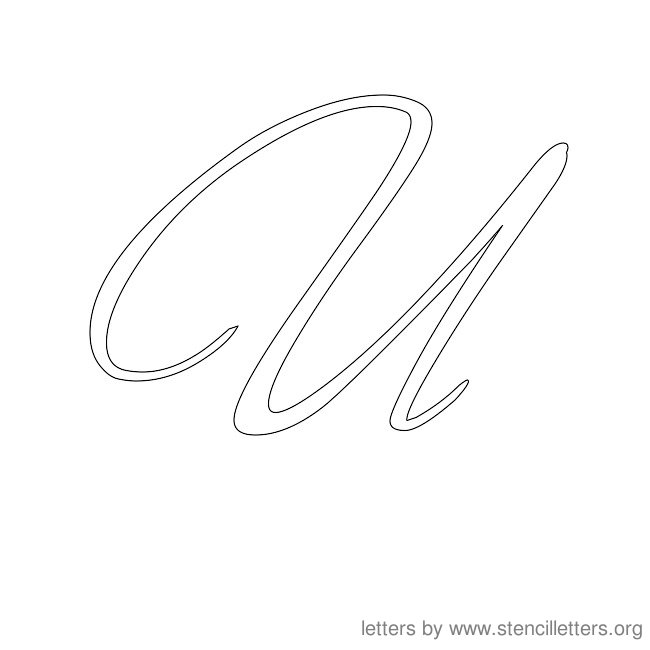 Cursive Letter Stencils U