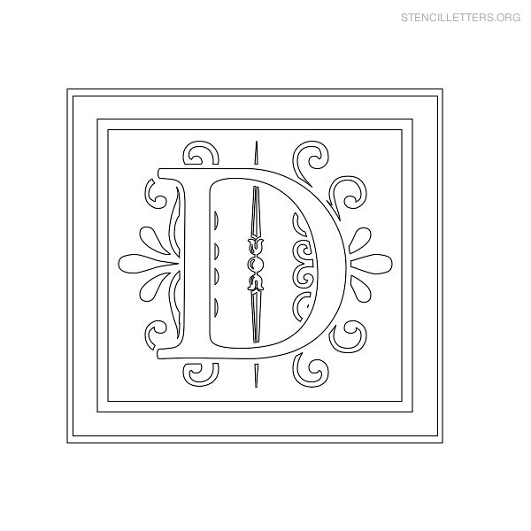 Stencil Letter Decorative D