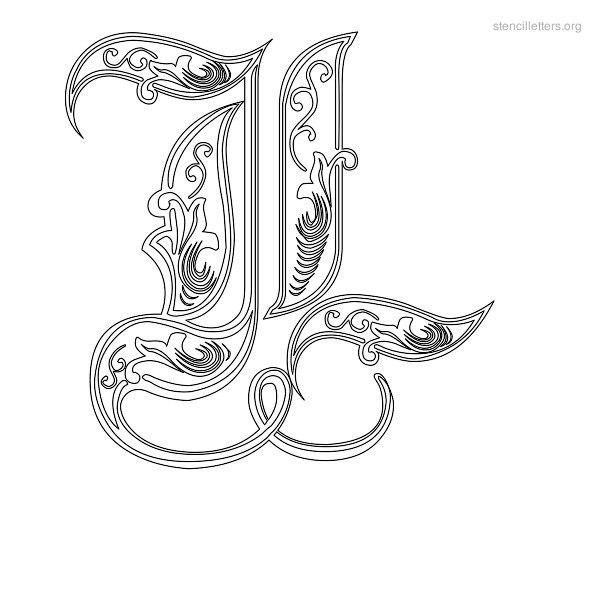 Stencil Letter Decorative L Stencil Letter Decorative L