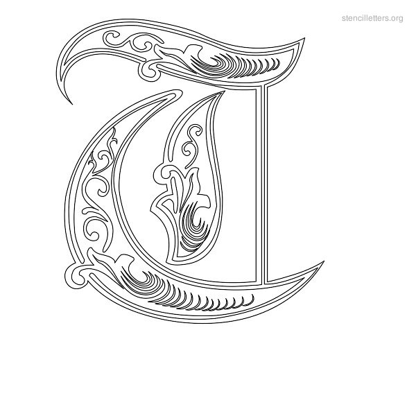 Stencil Letter Decorative T Stencil Letter Decorative T