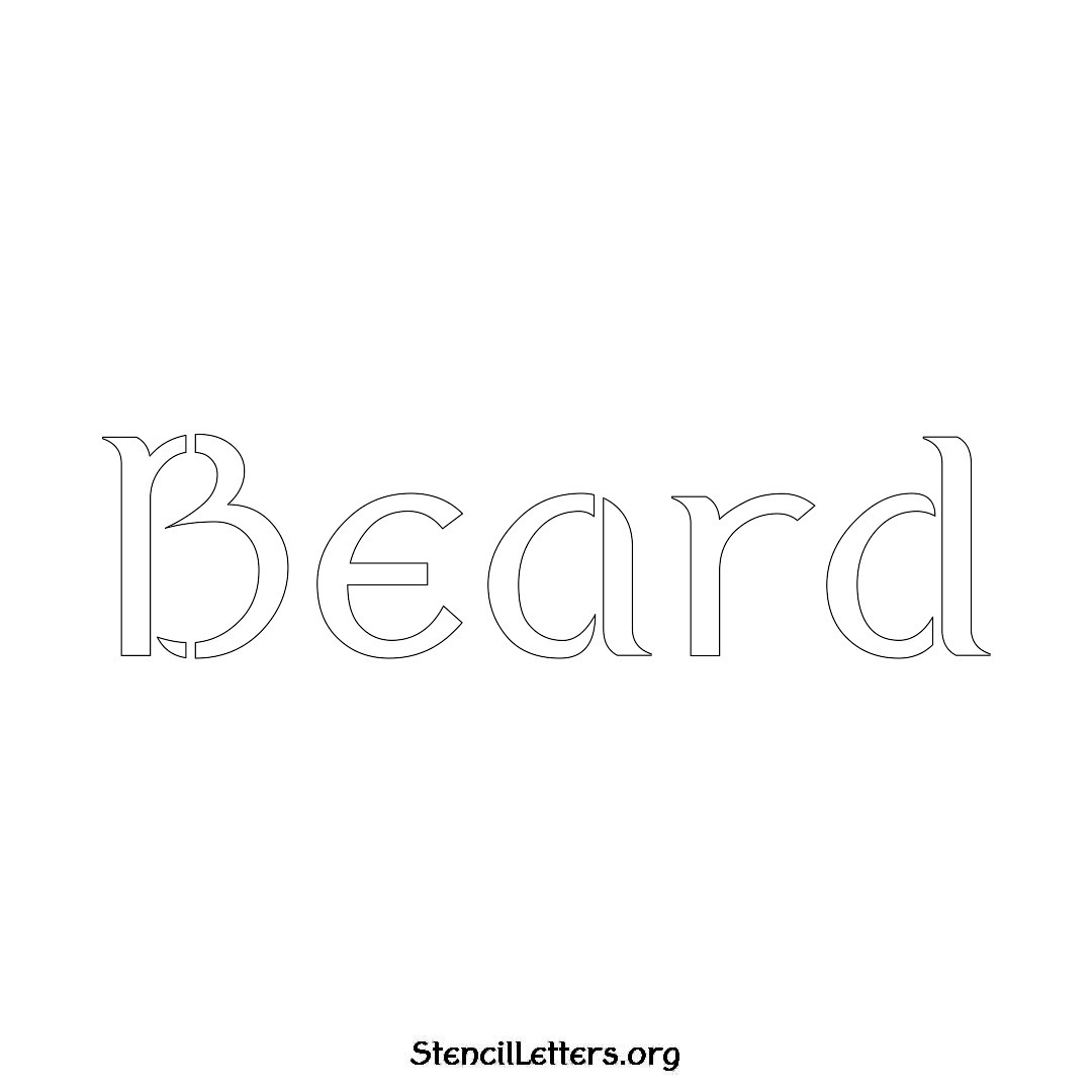 Beard name stencil in Ancient Lettering