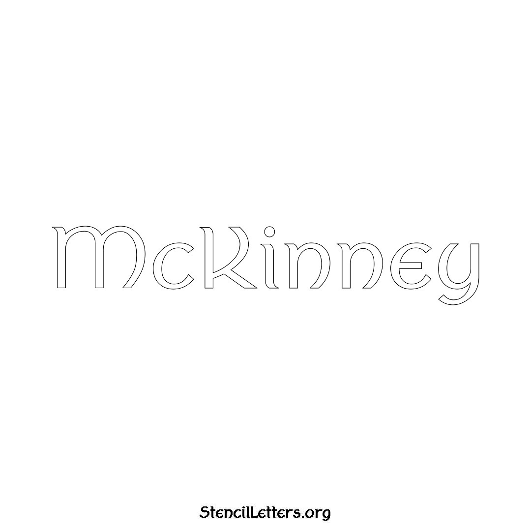 McKinney name stencil in Ancient Lettering