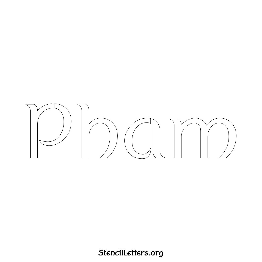Pham name stencil in Ancient Lettering