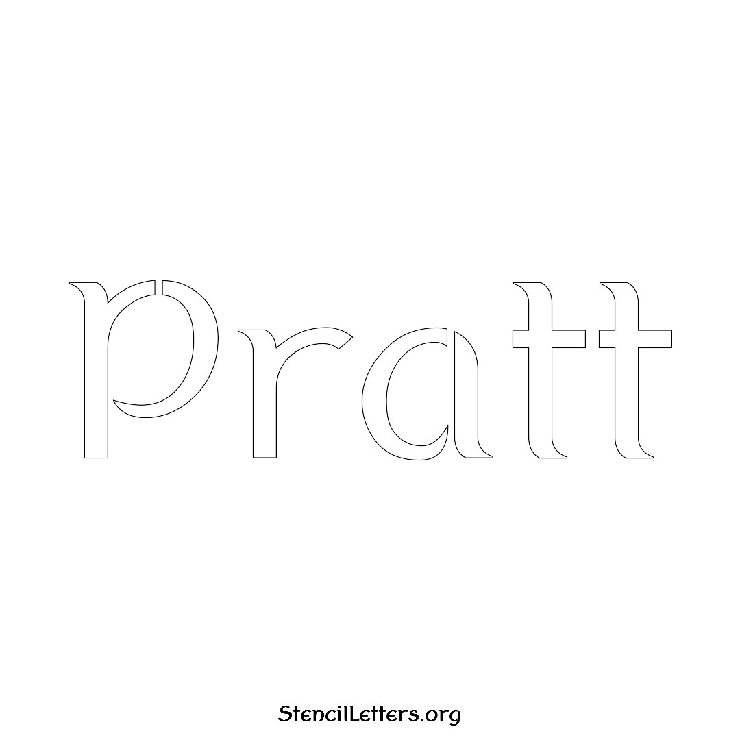 Pratt name stencil in Ancient Lettering