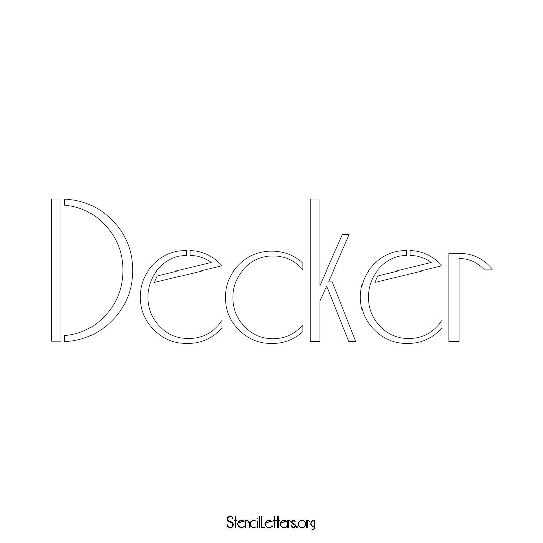 Decker name stencil in Art Deco Lettering