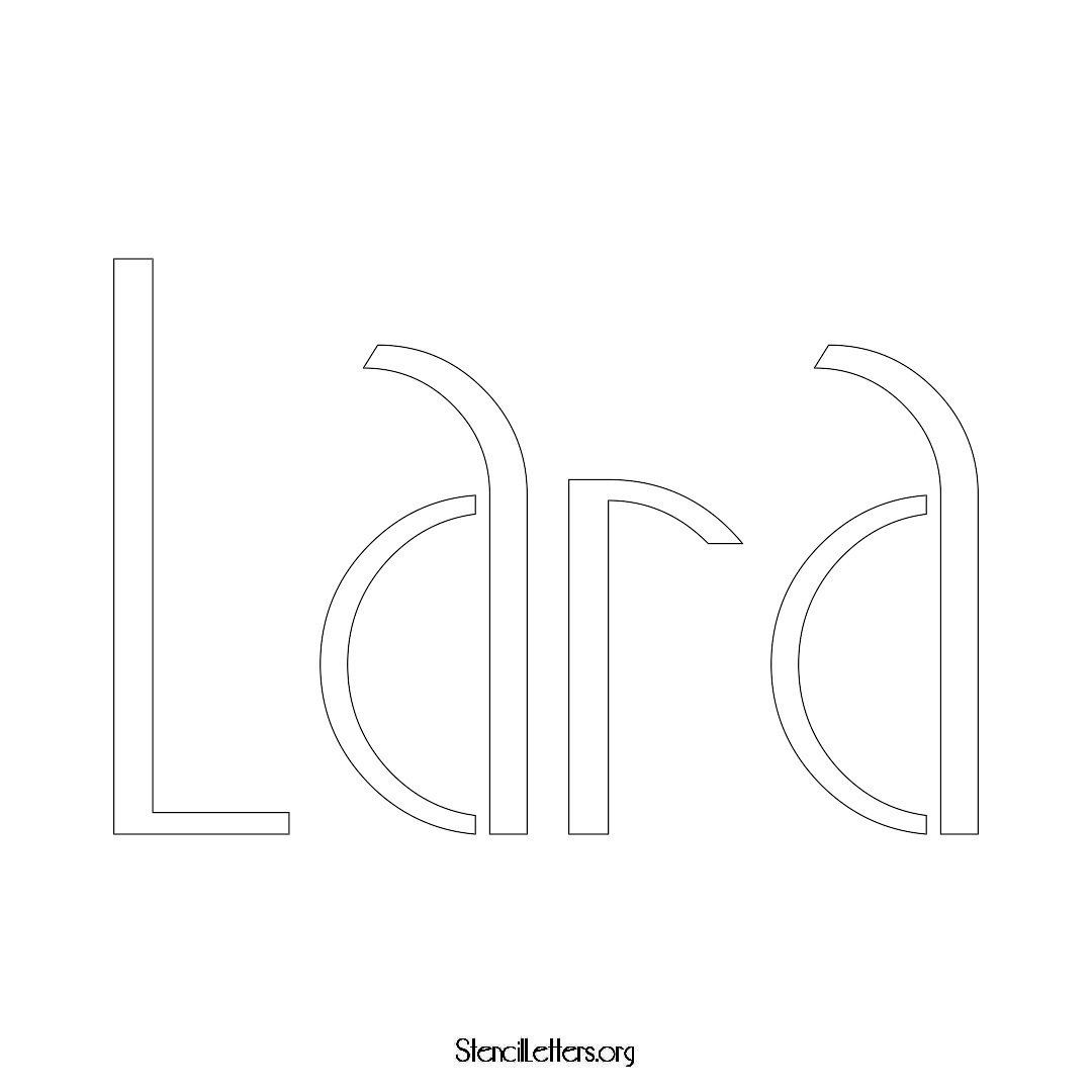 Lara name stencil in Art Deco Lettering