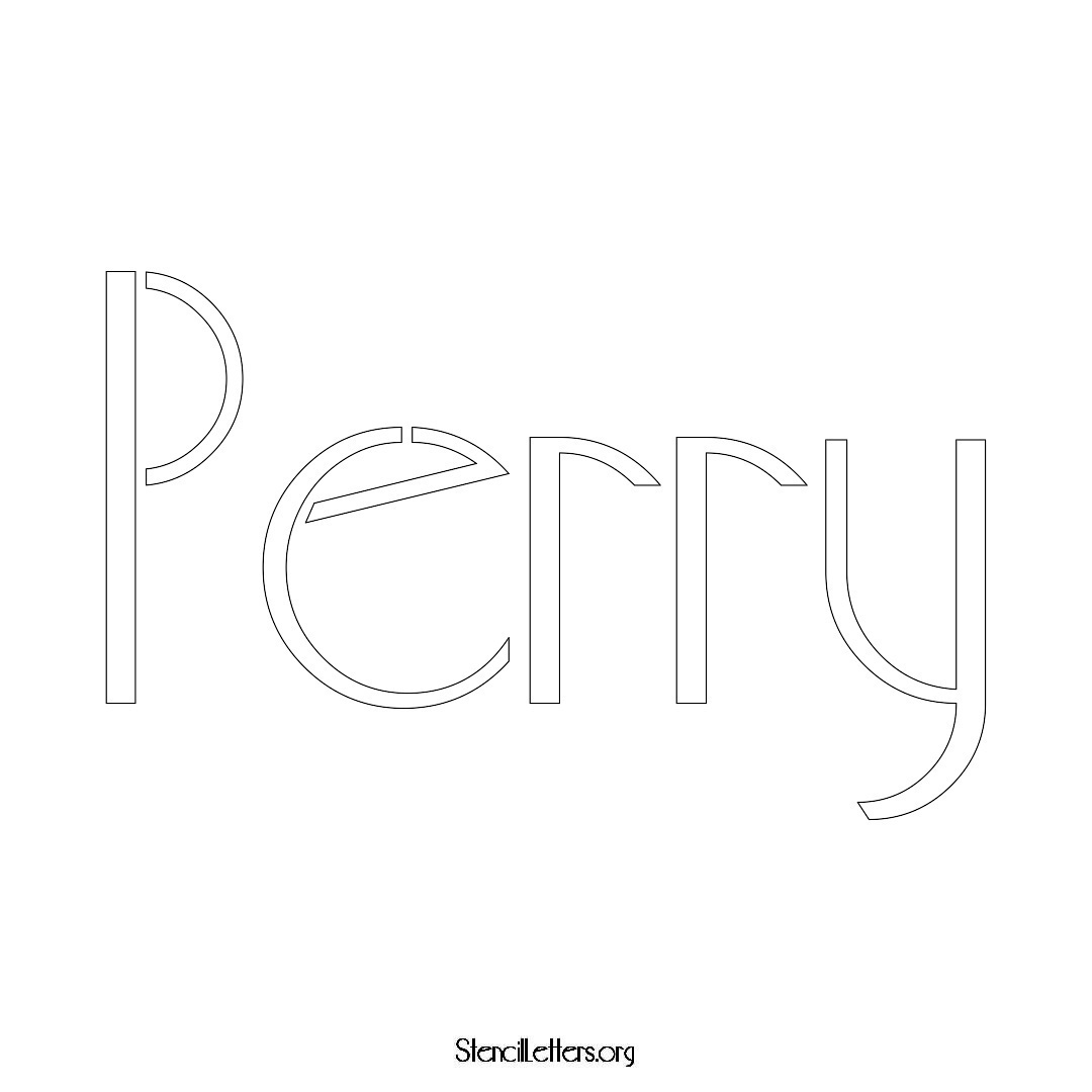 Perry name stencil in Art Deco Lettering