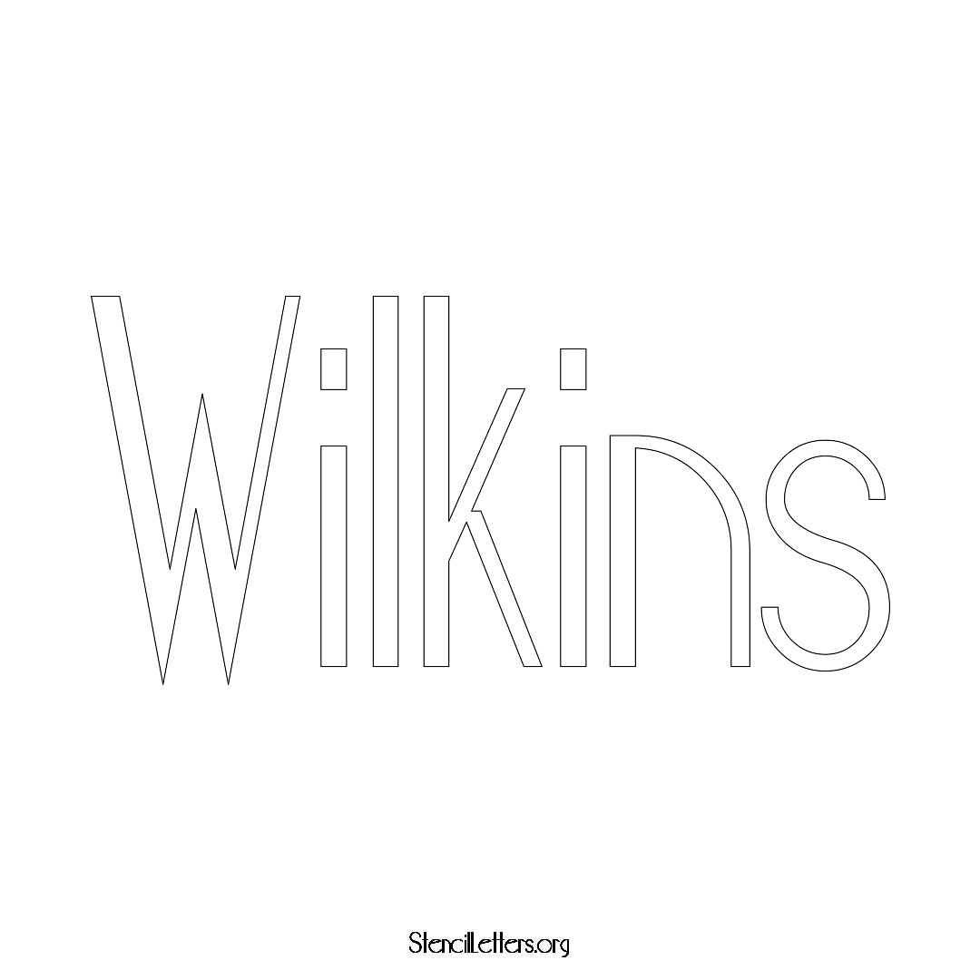 Wilkins name stencil in Art Deco Lettering