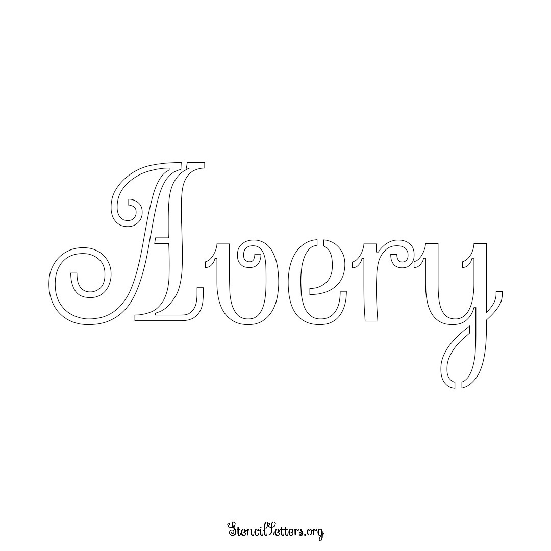 Avery name stencil in Ornamental Cursive Lettering
