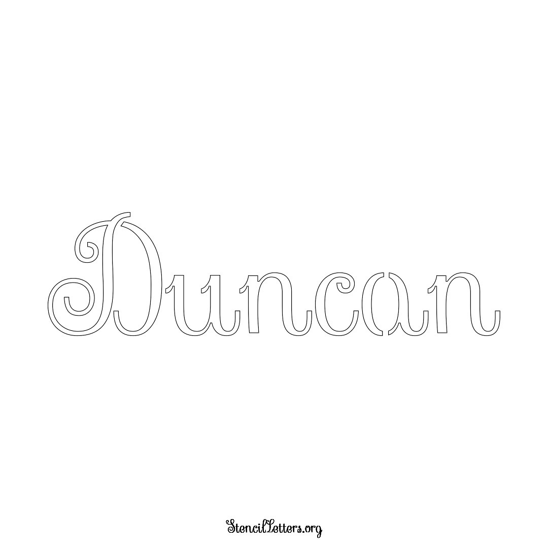 Duncan name stencil in Ornamental Cursive Lettering