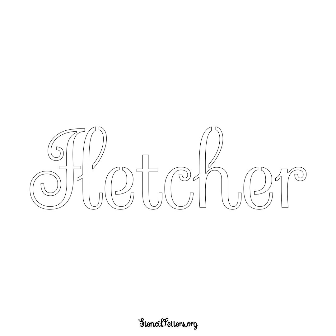 Fletcher name stencil in Ornamental Cursive Lettering
