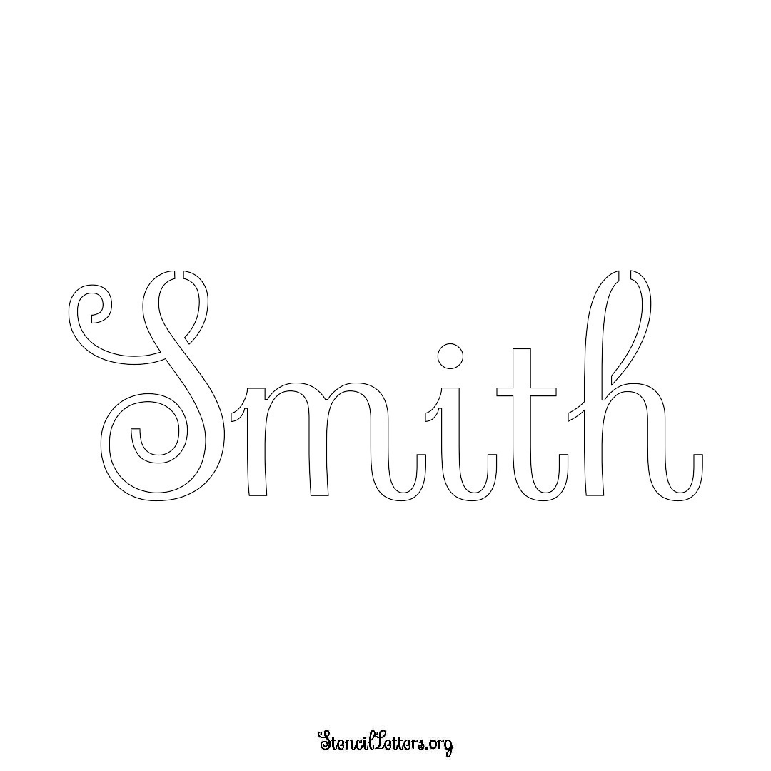 Smith name stencil in Ornamental Cursive Lettering