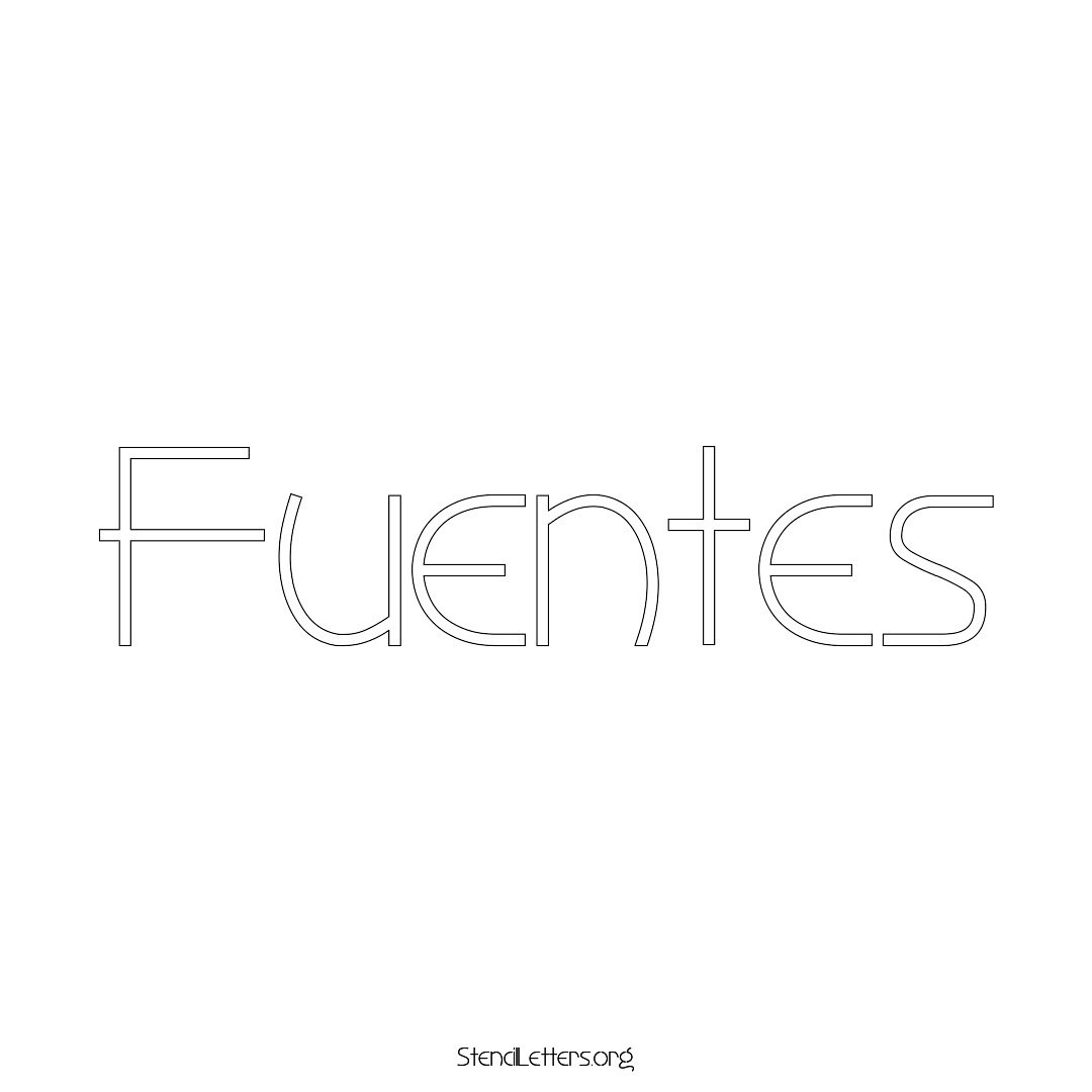 Fuentes name stencil in Simple Elegant Lettering