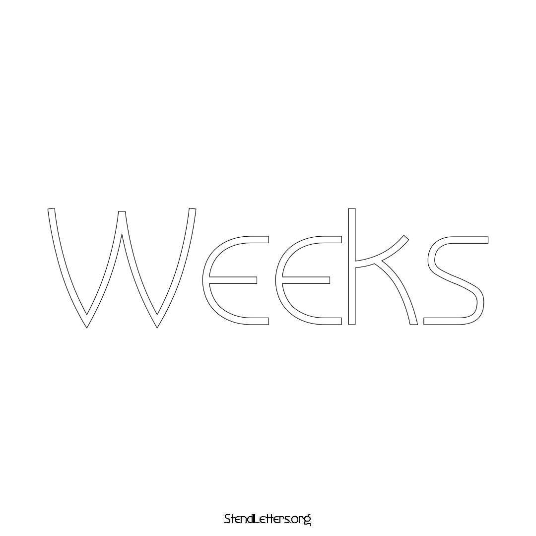 Weeks name stencil in Simple Elegant Lettering