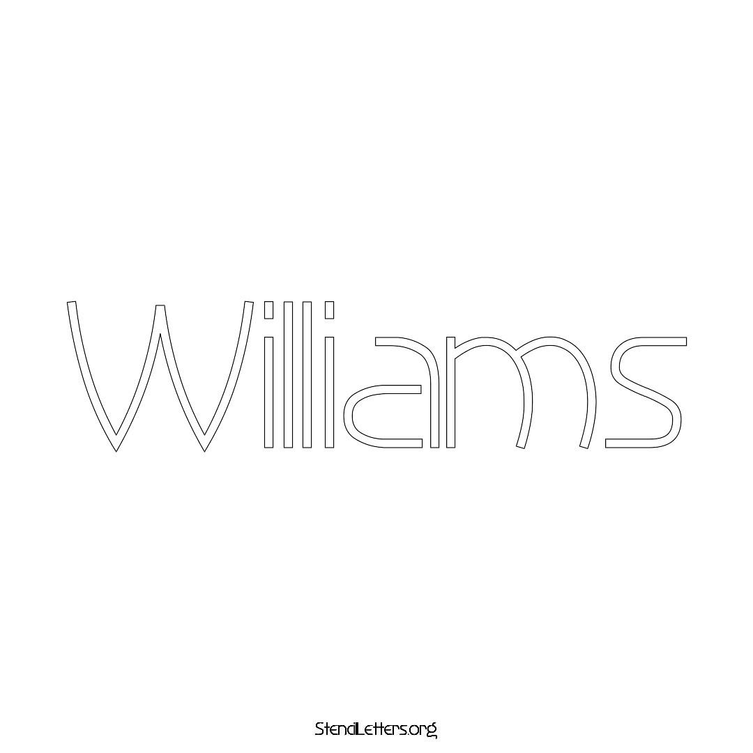 Williams name stencil in Simple Elegant Lettering