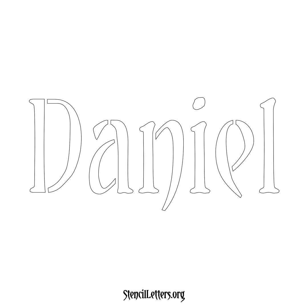 Daniel name stencil in Vintage Brush Lettering
