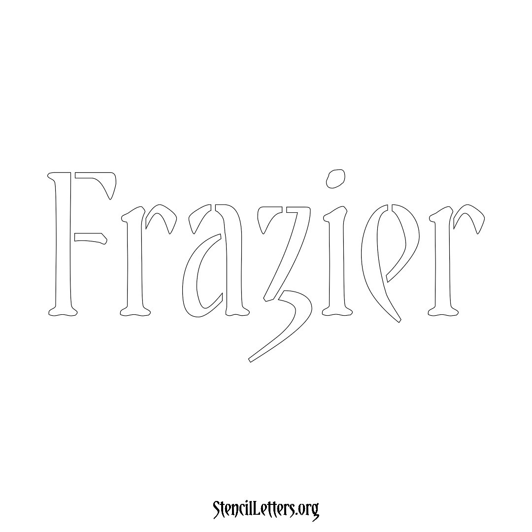 Frazier name stencil in Vintage Brush Lettering