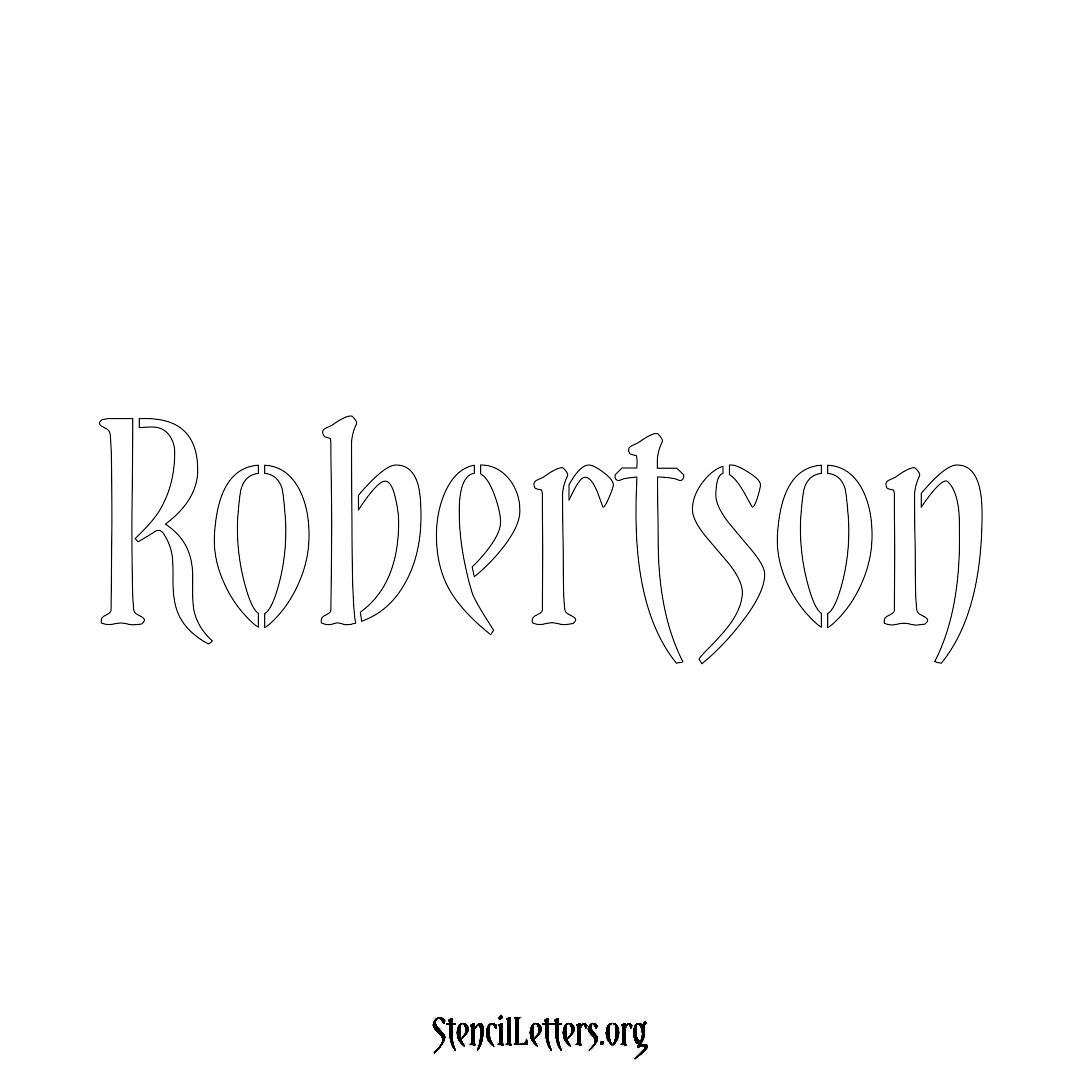 Robertson name stencil in Vintage Brush Lettering