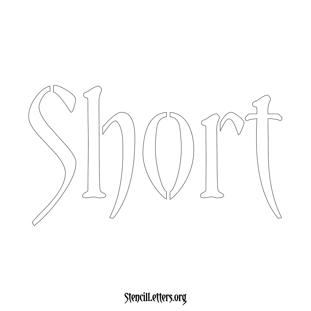 Short name stencil in Vintage Brush Lettering