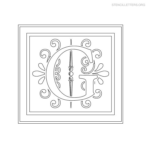 Stencil Letter Decorative G