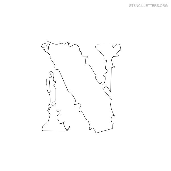 Stencil Letter Bubble N Stencil Letter Bubble N