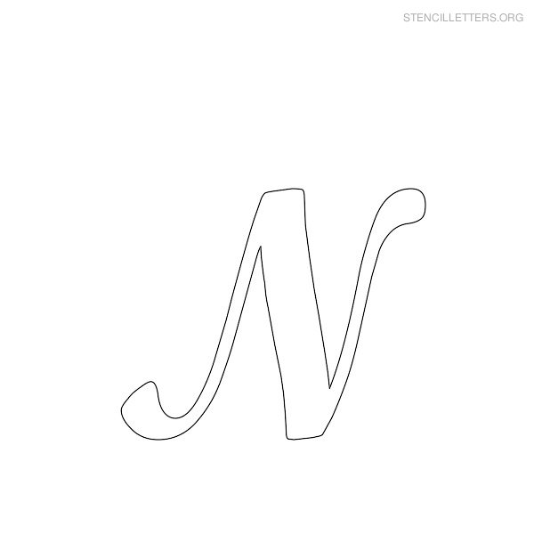 Stencil Letter Cursive N Stencil Letter Cursive N