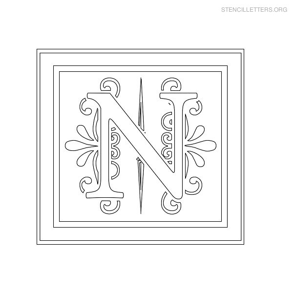 Stencil Letter Decorative N Stencil Letter Decorative N