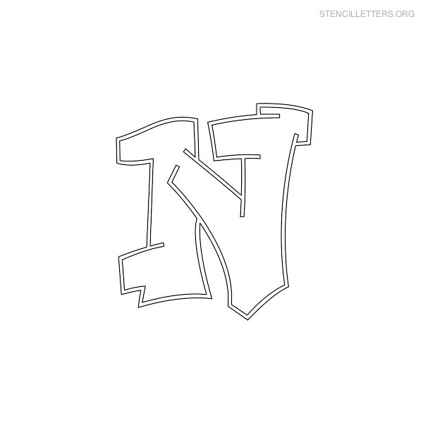 Stencil Letter Graffiti N Stencil Letter Graffiti N