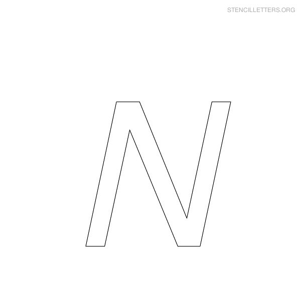 Stencil Letter Italic N Stencil Letter Italic N