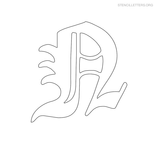 Stencil Letter Old English N Stencil Letter Old English N