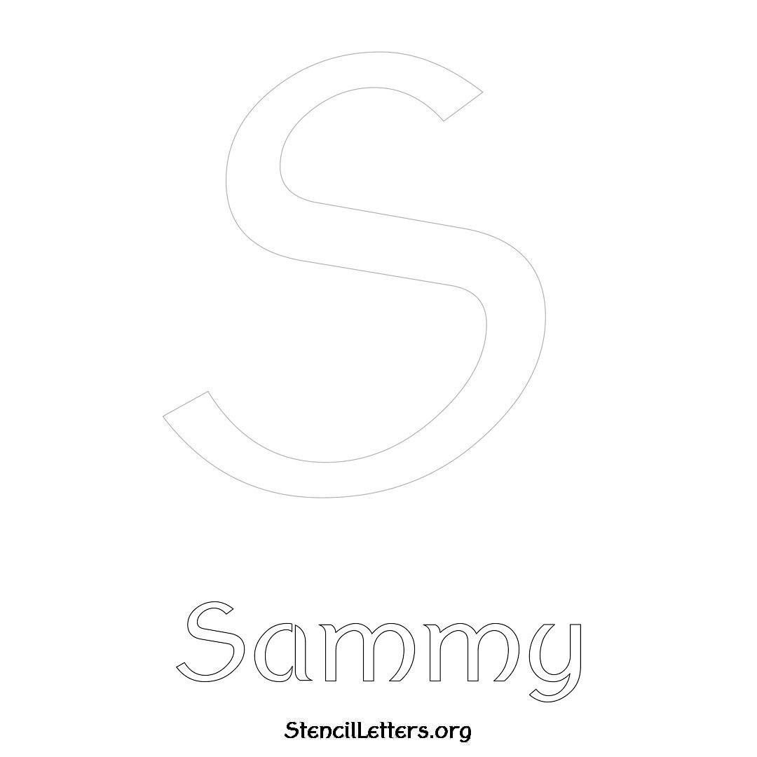 Sammy printable name initial stencil in Ancient Lettering