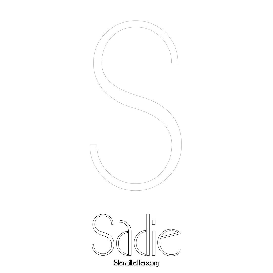 Sadie printable name initial stencil in Art Deco Lettering