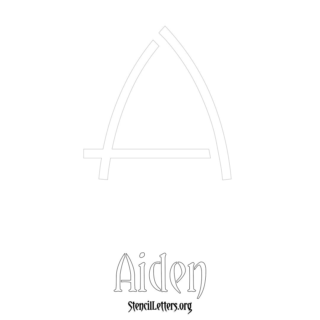 Aiden printable name initial stencil in Simple Elegant Lettering