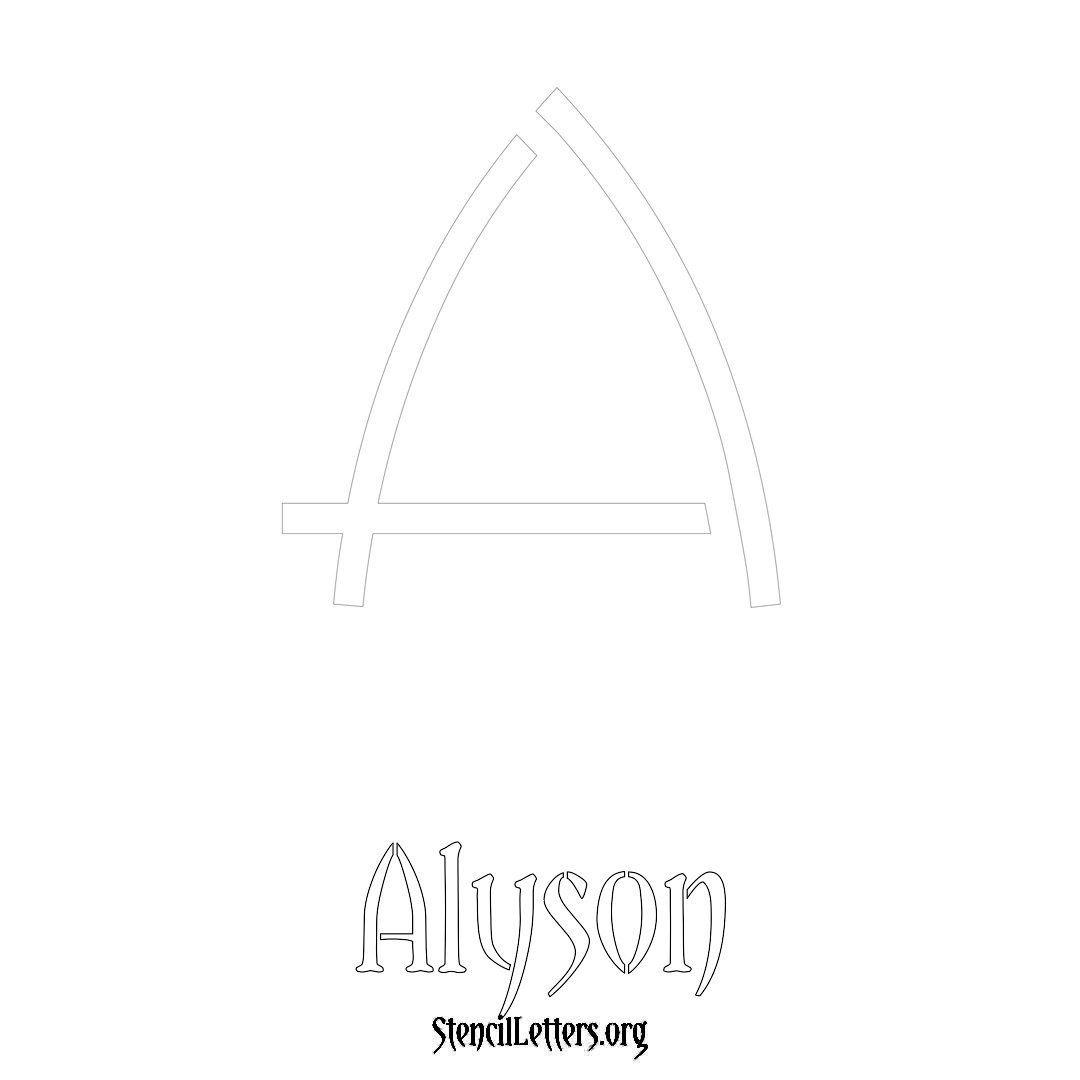 Alyson printable name initial stencil in Simple Elegant Lettering