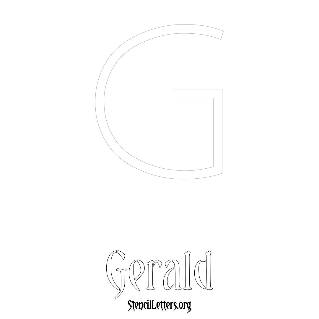 Gerald printable name initial stencil in Simple Elegant Lettering