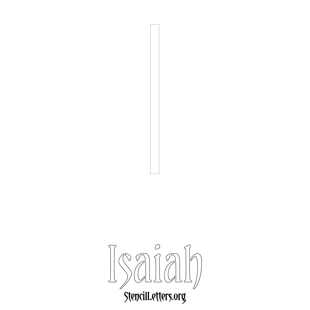 Isaiah printable name initial stencil in Simple Elegant Lettering