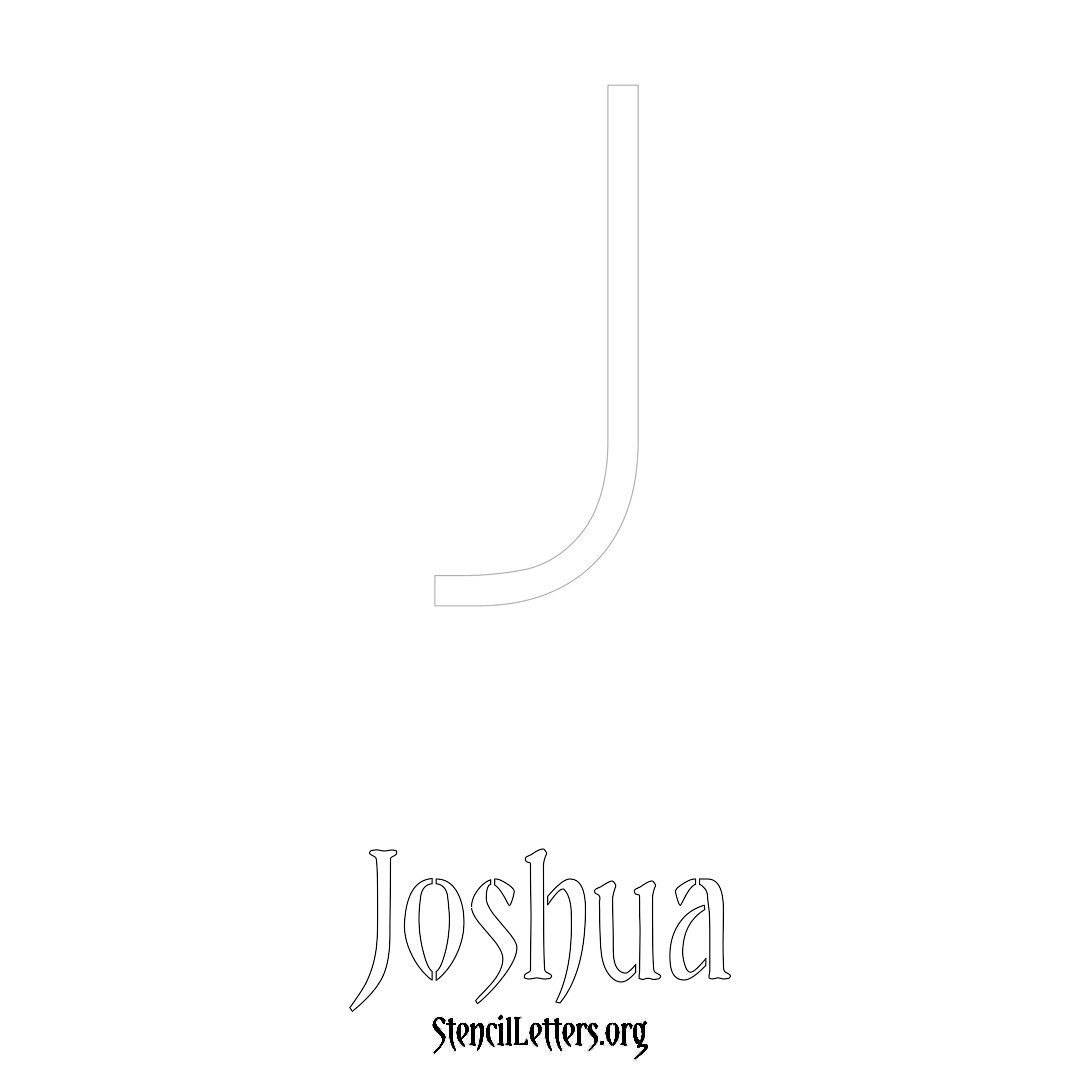 Joshua printable name initial stencil in Simple Elegant Lettering