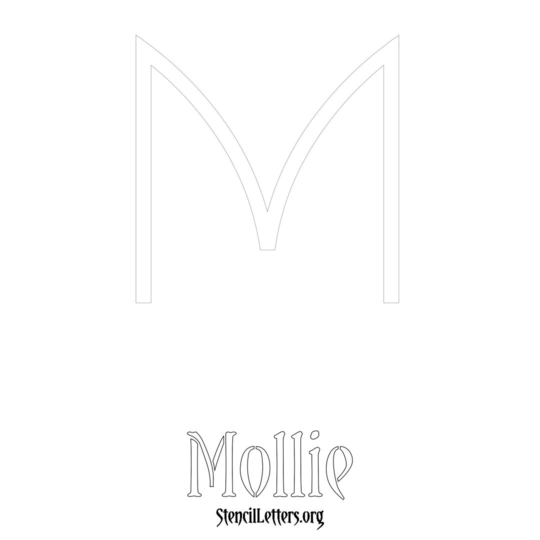 Mollie printable name initial stencil in Simple Elegant Lettering