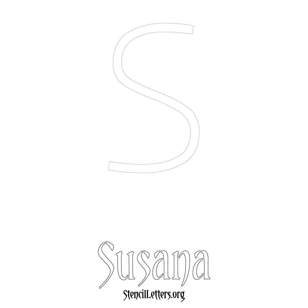 Susana printable name initial stencil in Simple Elegant Lettering