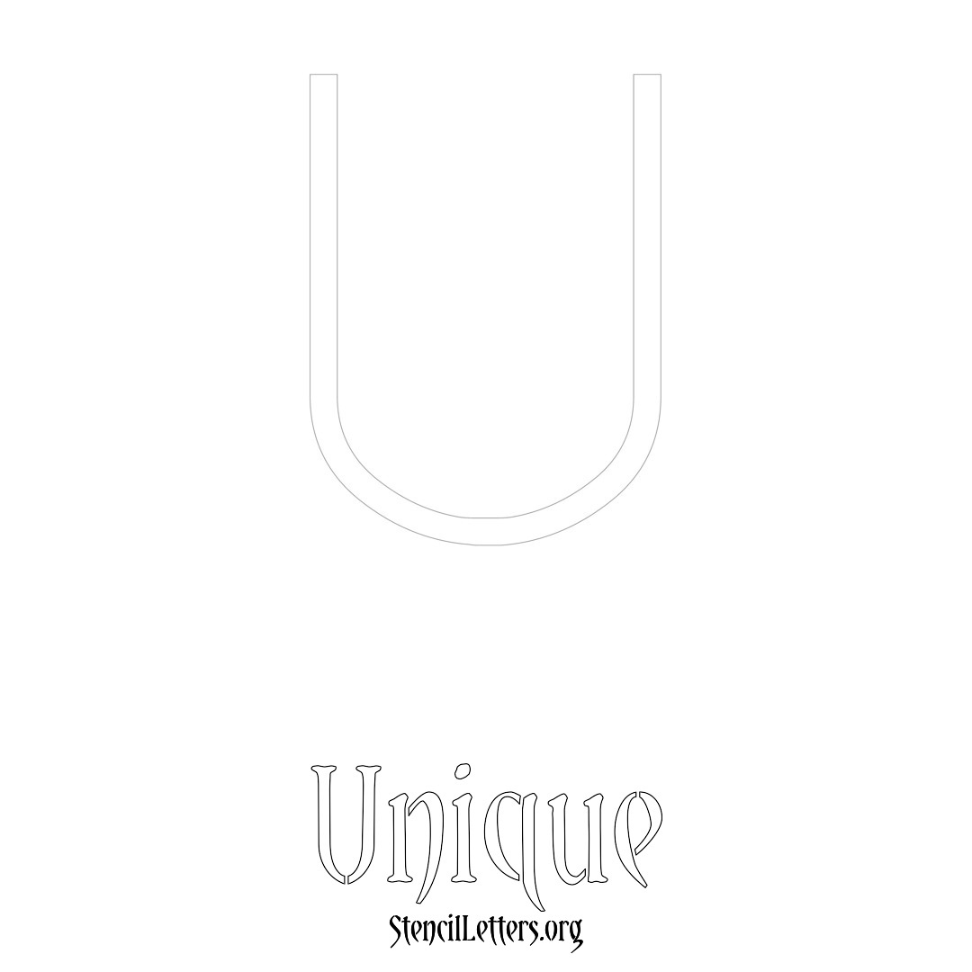 Unique printable name initial stencil in Simple Elegant Lettering