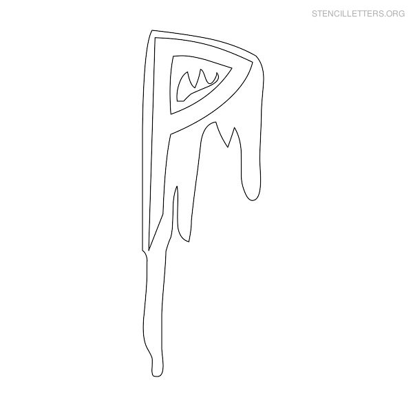 Stencil Letter Halloween P