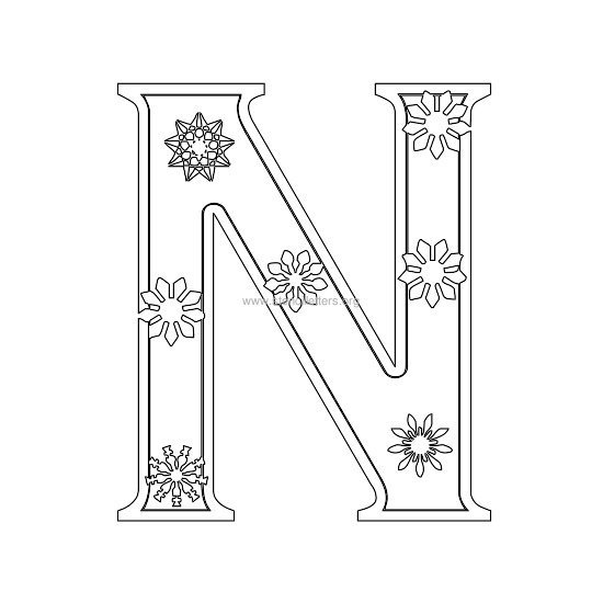 christmas stencil letter n