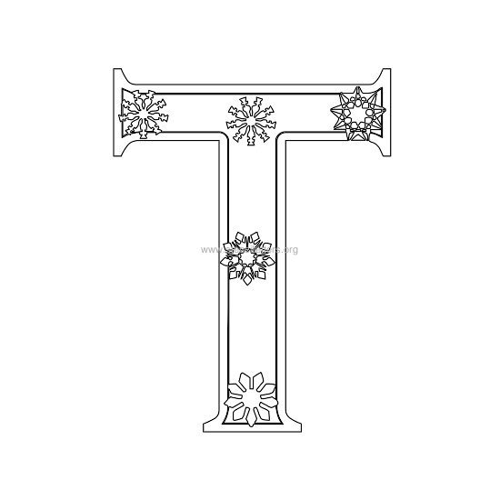 christmas stencil letter t