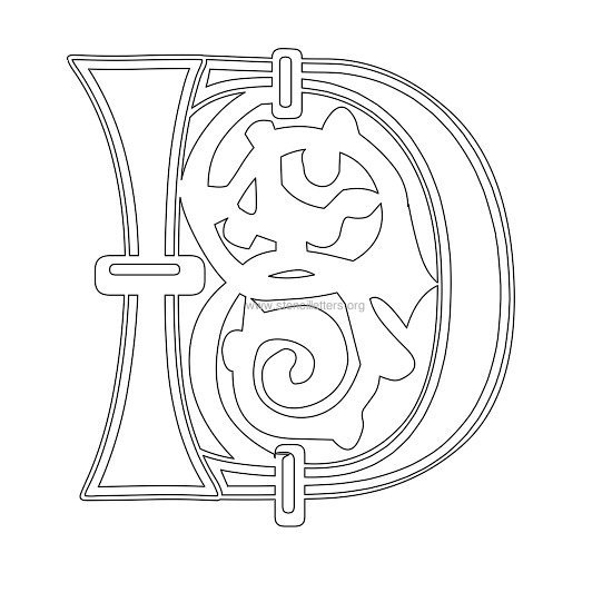 floral wall stencil letter d