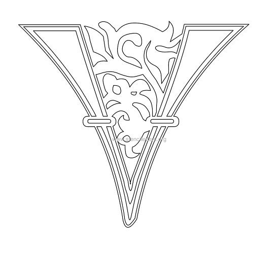 floral wall stencil letter w